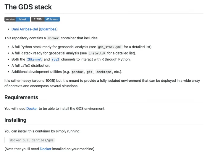 Geospatial Data Science Docker Image