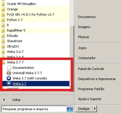 Fig 1 - Abrir o WEKA 3.7 WEKA Package Manager — figure 1